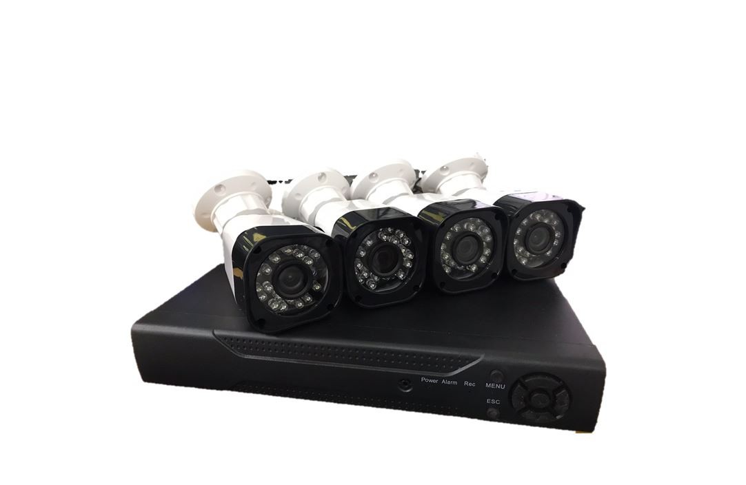 camaras y audio - KIT de 4 Camaras de seguridad + DVR + Cables + Mouse CCTV