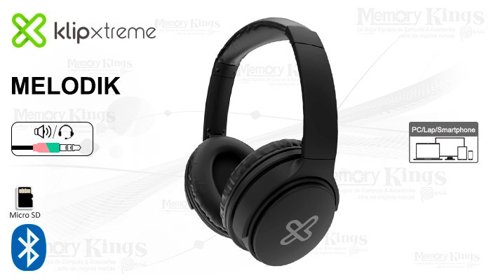 computadoras y laptops - AUDIFONO CON MICROFONO KLIPX MELODIK, BLUETOOTH V5.0, BATERIA RECARGABLE, 10 HOR