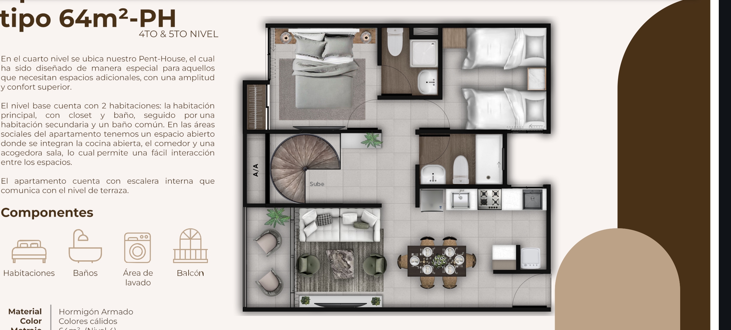 apartamentos - Apartamento Ciudad Juan Bosch 2 habitaciones más estudio  7