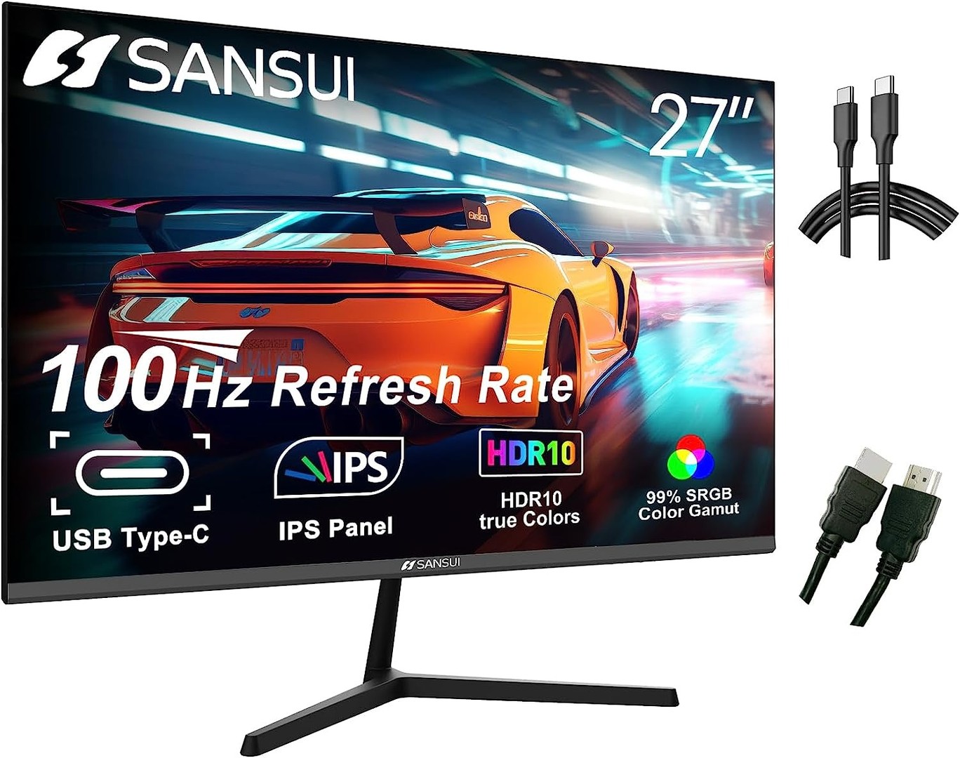 computadoras y laptops - OFERTA Monitor SANSUI 27 inch 100Hz IPS USB Type-C FHD 1080P 4