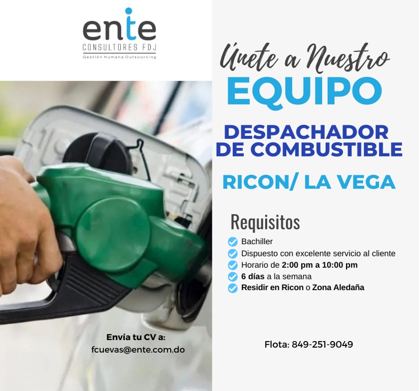 empleos disponibles - DESPACHADOR DE COMBUSTIBLE