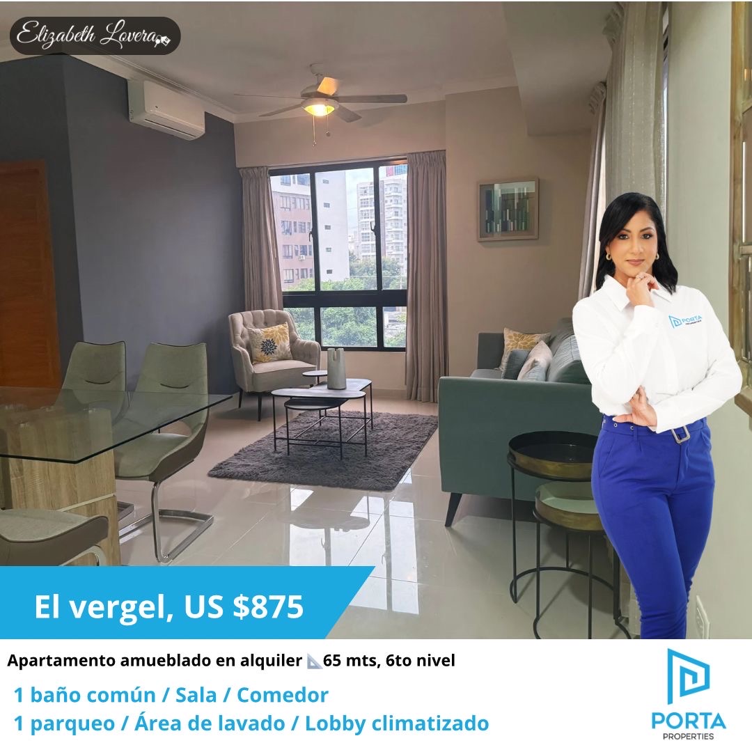 apartamentos - Apartamento amueblado, vergel  0