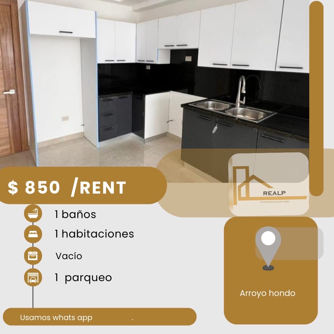 apartamentos - hermoso apartamento en una zona céntrica en arroyo hondo 