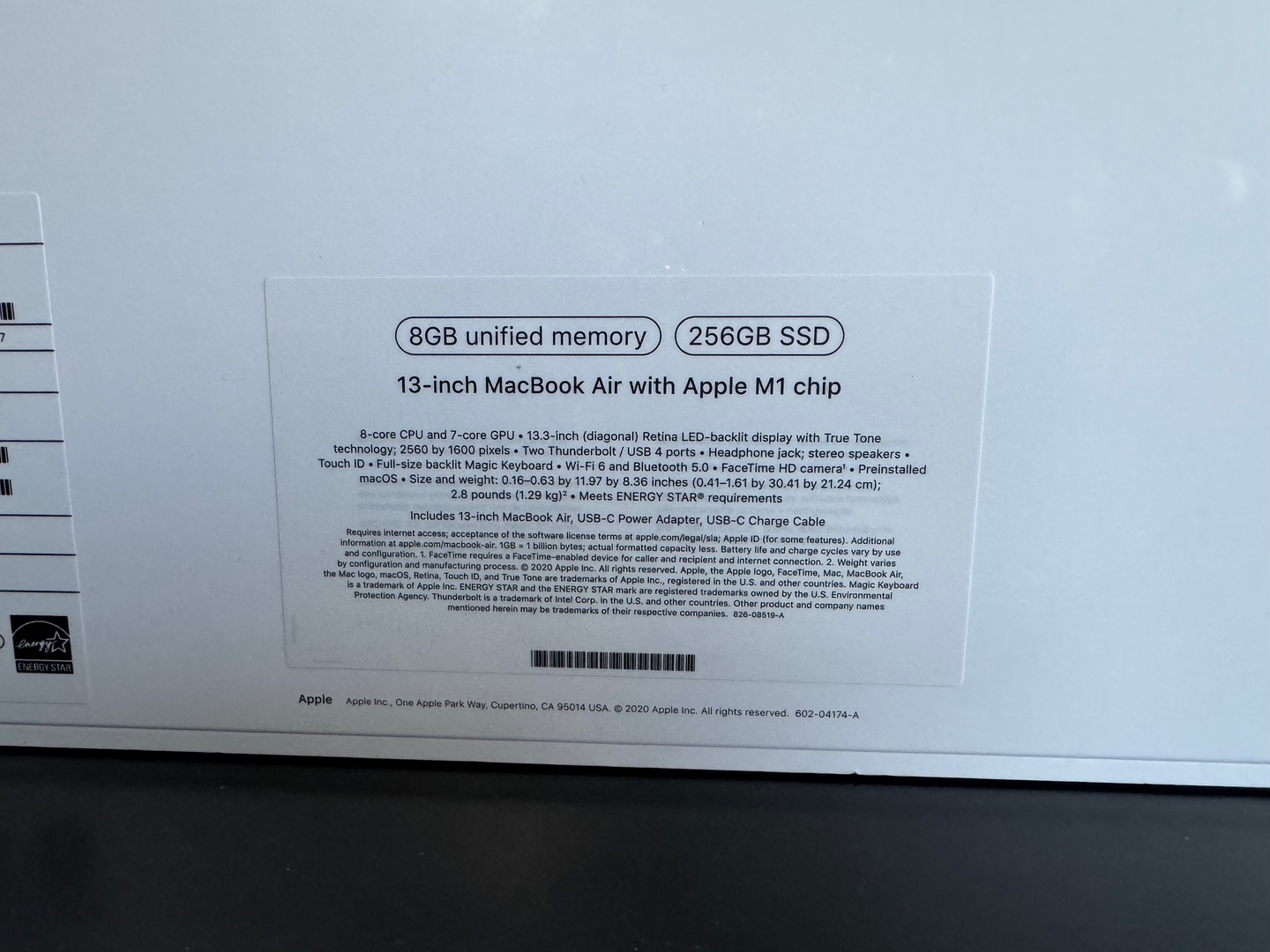 computadoras y laptops - MacBook Air M1 Apple Chip| 256GB SSD | 8GB RAM Space Gray Nueva RD$ 47,800 N 1