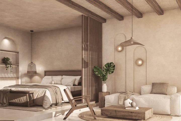 apartamentos - Proyecto en venta Punta Cana #24-1862 un dormitorio, balcón, parqueo cubierto.
