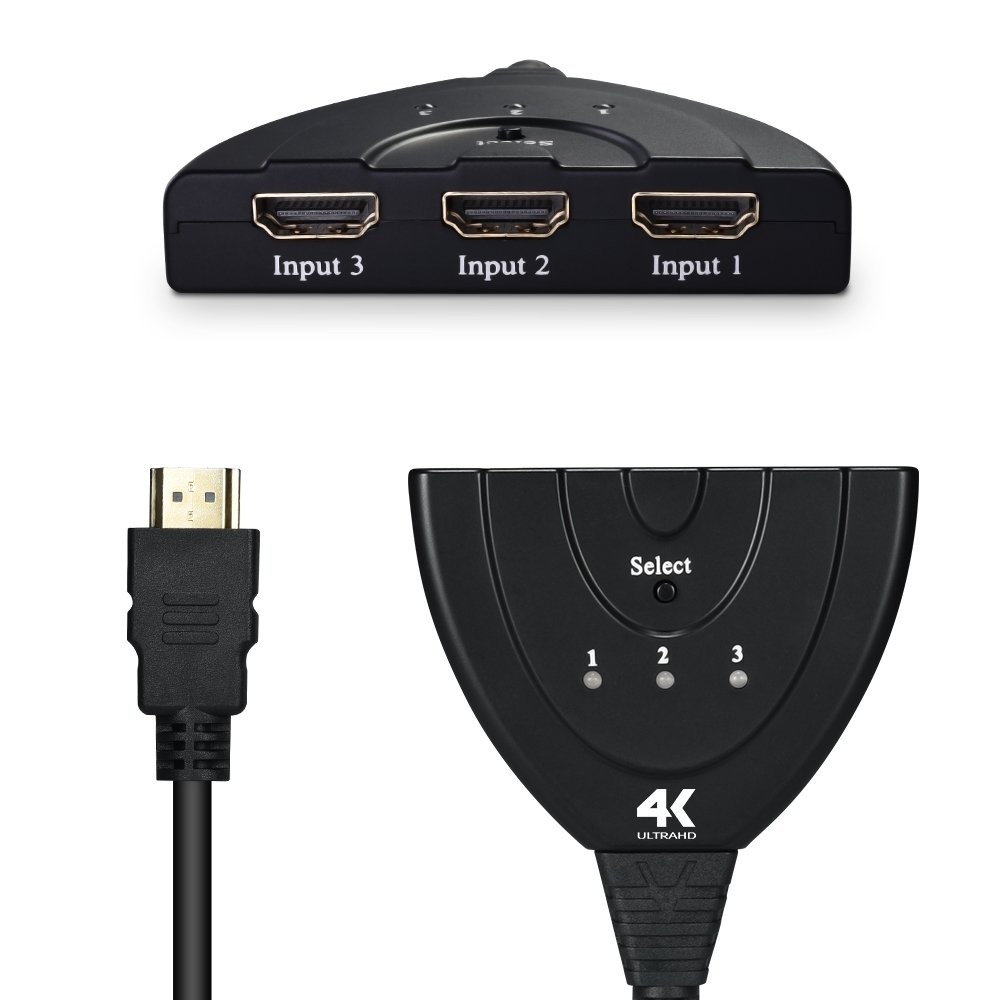 computadoras y laptops - SWITCH SPLITTER INTELIGENTE HDMI 1X3 AGILER, CON CABLE. CONECTADOS PARALELAMENTE 0