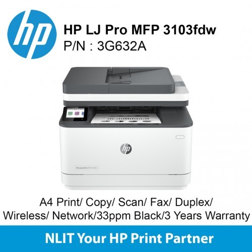 impresoras y scanners - MULTIFUNCION HP LASERJET PRO 3103FDW -B/W - DUPLEX - LASER - FAX - LETTER, 