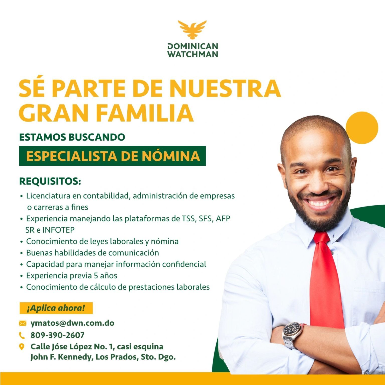 empleos disponibles - Especialista de Nomina