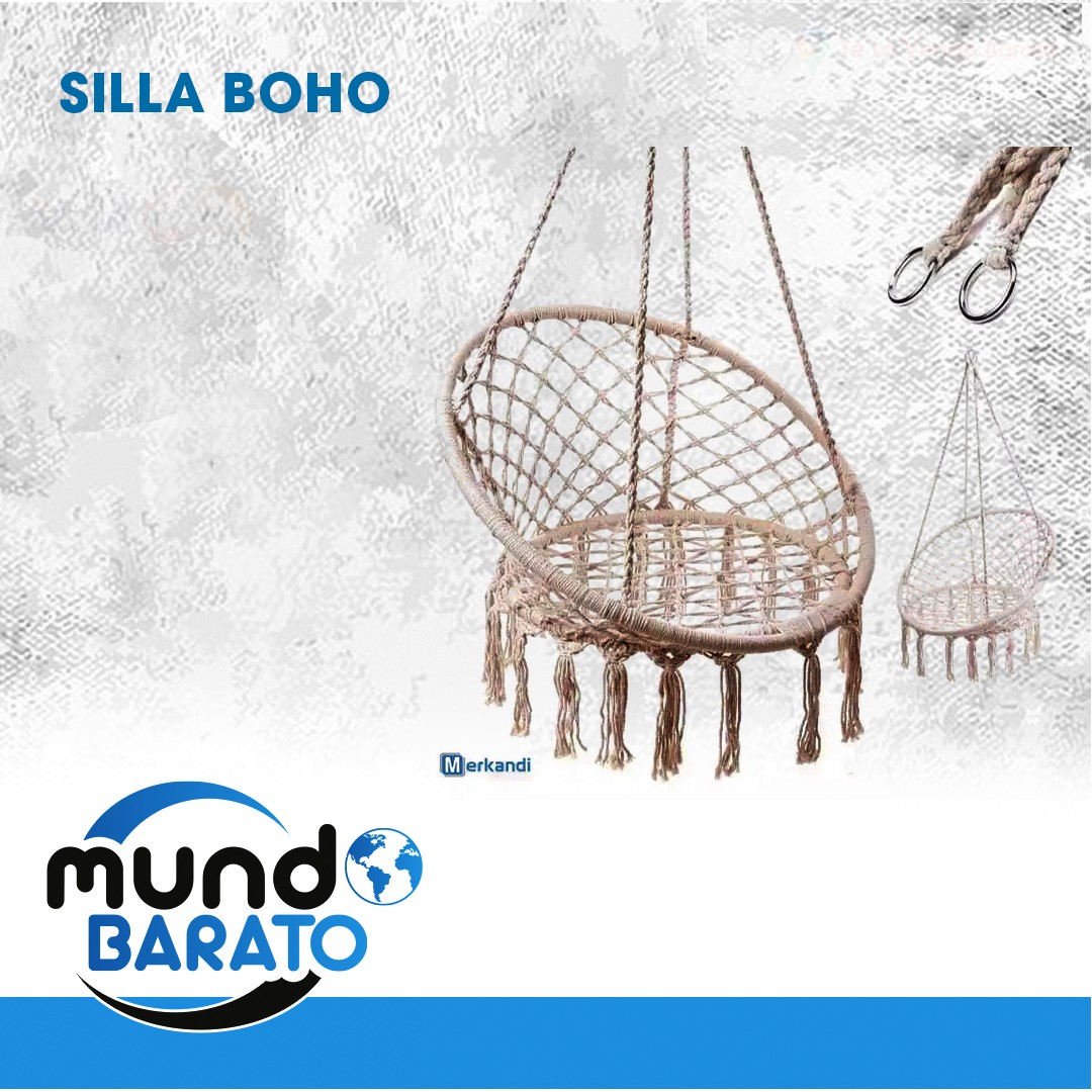 salud y belleza - Silla de hamaca, Boho, colgante, Columpio, macrame, terraza, balcon, dormitorio 0