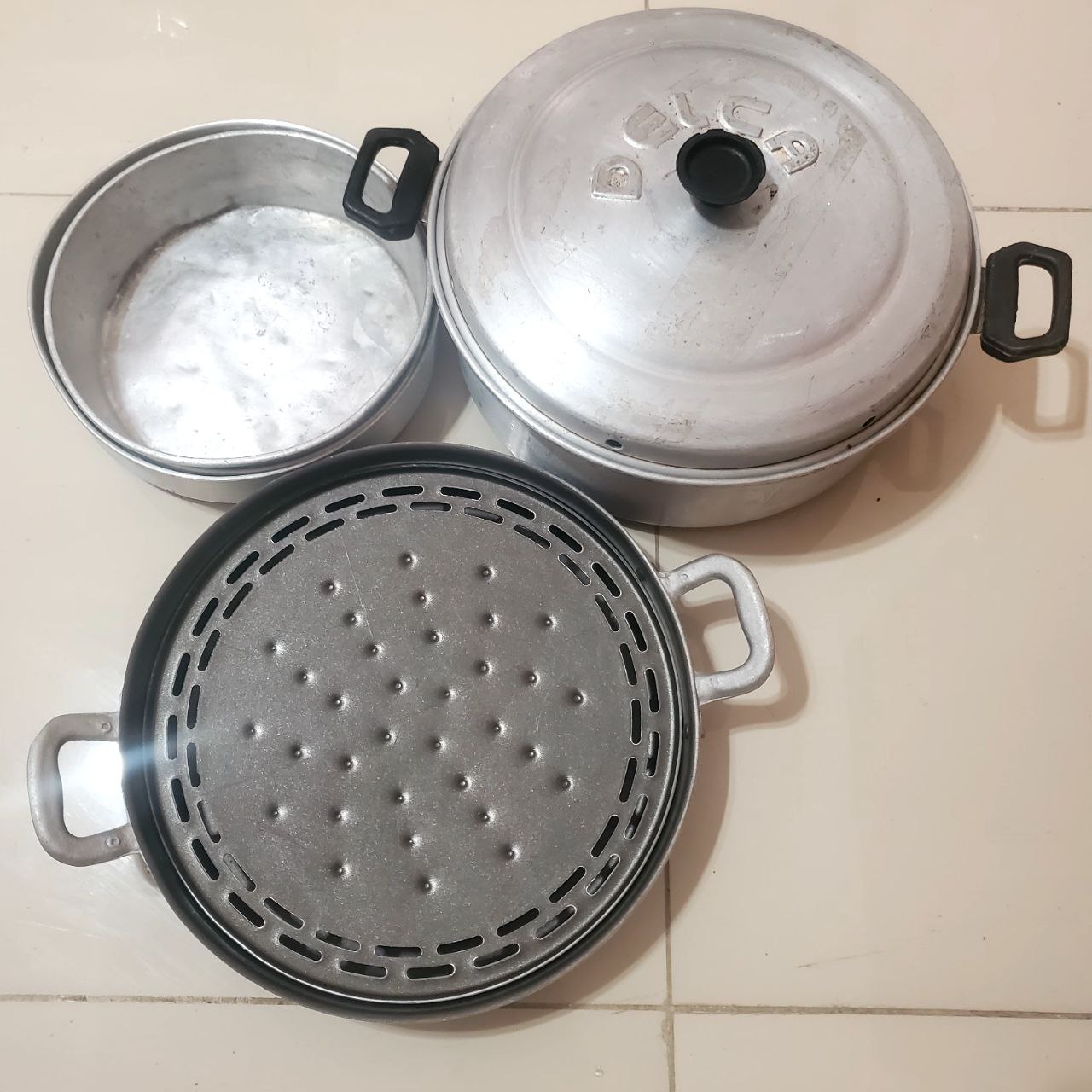 cocina - Olla horno y Asador de estufa + 3 Envases de alumi 1