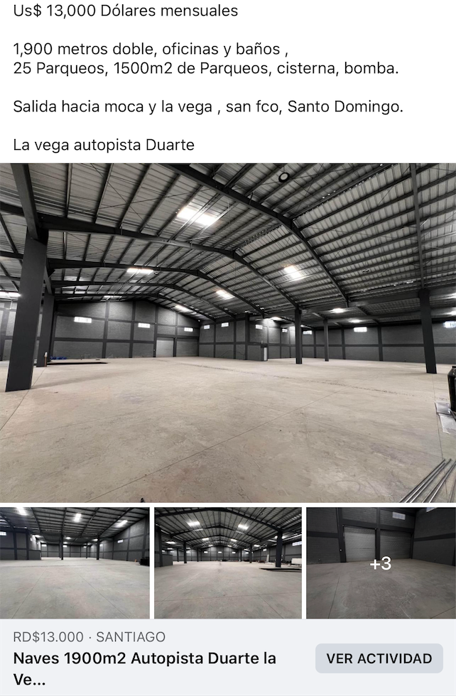 otros inmuebles - nave  2,300m2 y doble altura con luz triface autopista Joaquín Balaguer Us$ 1