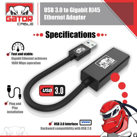 otros electronicos - ADAPTADOR DE RED USB 3.0 GIGABIT ETHERNET LAN RJ45 1000MBPS PARA WINDOWS PC MAC 1