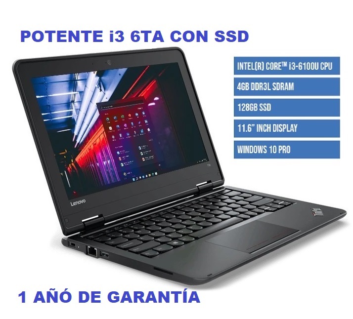 computadoras y laptops - LENOVO THINKPAD 11E PANTALLA 11.6 PG i3 6TA SSD  