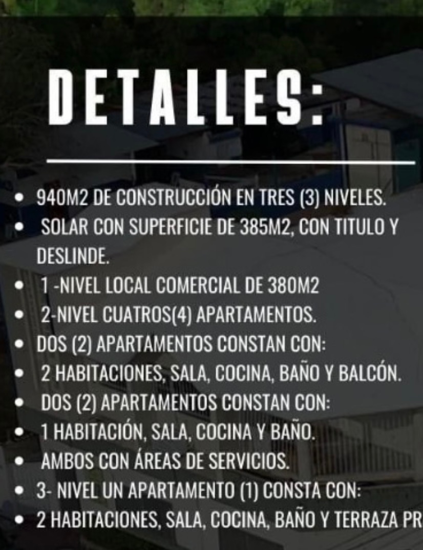 oficinas y locales comerciales - Vendo edificio comercial y vivienda en La Romana 
Buena rentabilidad 
 3