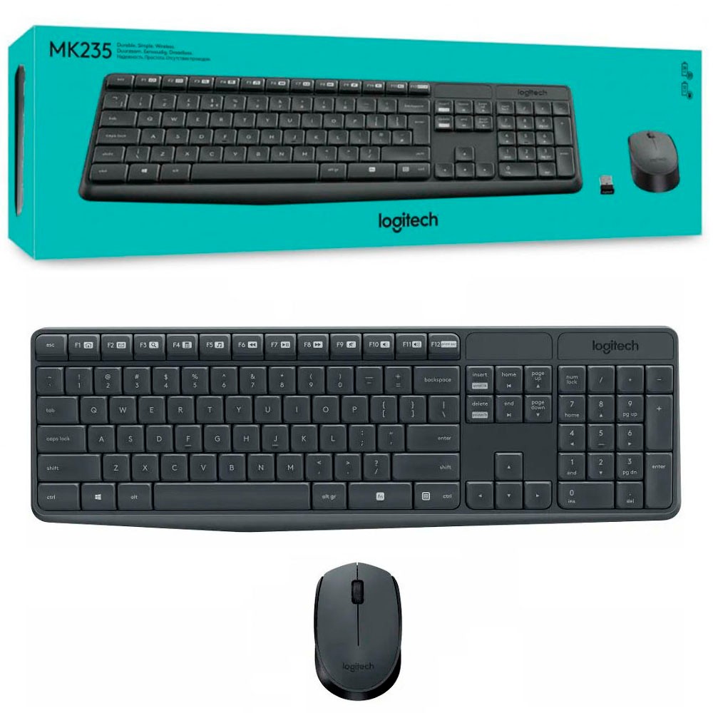 computadoras y laptops - TECLADO Y RATÓN INALÁMBRICOS LOGITECH MK235