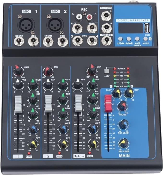 camaras y audio - MEZCLADOR DE SONIDO MIXER 4 CANALES SQ-04 5