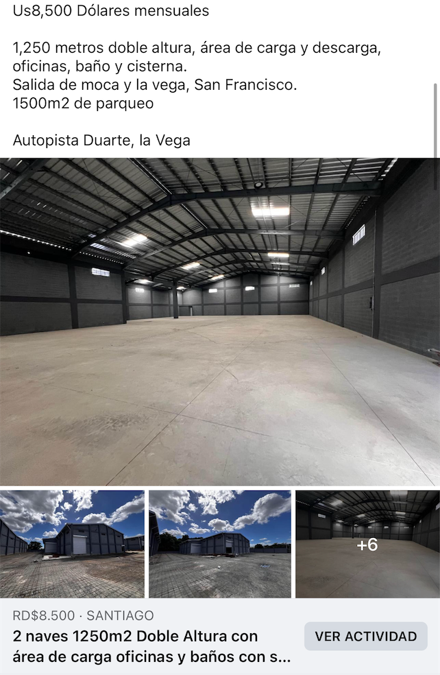 otros inmuebles - nave  2,300m2 y doble altura con luz triface autopista Joaquín Balaguer Us$ 2