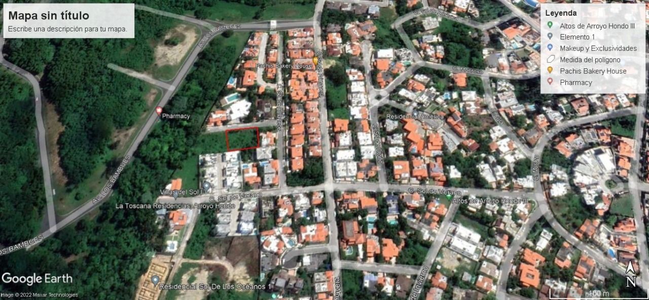 solares y terrenos - Solar en venta en Altos de Arroyo Hondo III de 1,000m2 1