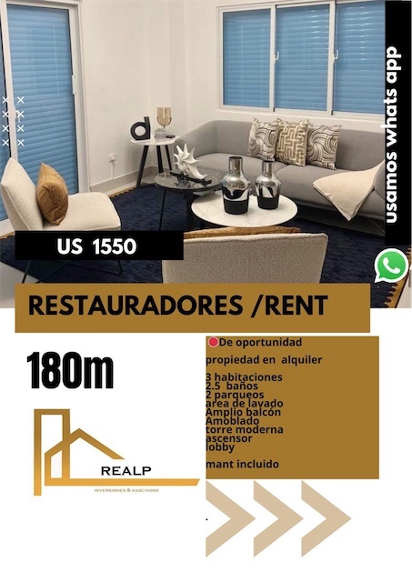 apartamentos - Apartamento restauradores amoblado 