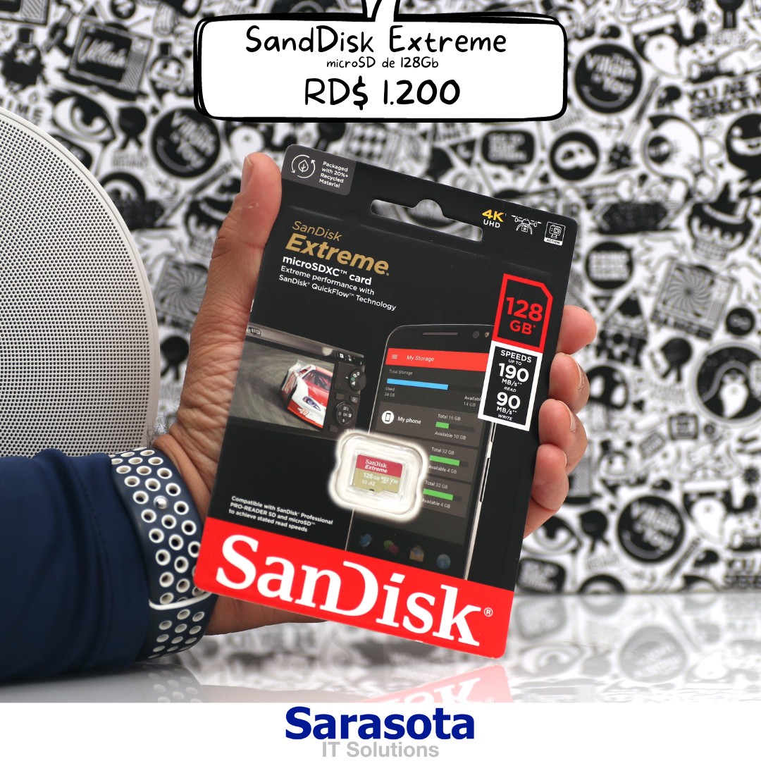 accesorios para electronica - MicroSD 128Gb SanDisk Extreme (190 MB/s) con adaptador
