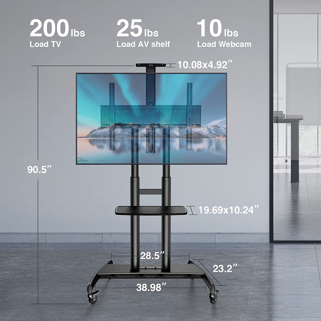 tv - Base movible Soporte de TV móvil pantalla plana/curvada de 55 a 90 pulgadas 3