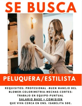 empleos disponibles - Oferta de empleo - Se Busca PELUQUERA/ESTILISTA