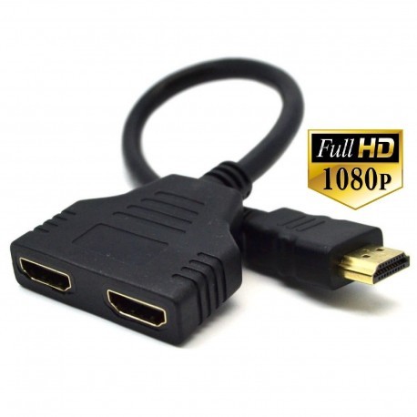 accesorios para electronica - Spliter HDMI 2 en 1, proyecta la misma imagen en 2 pantallas 0