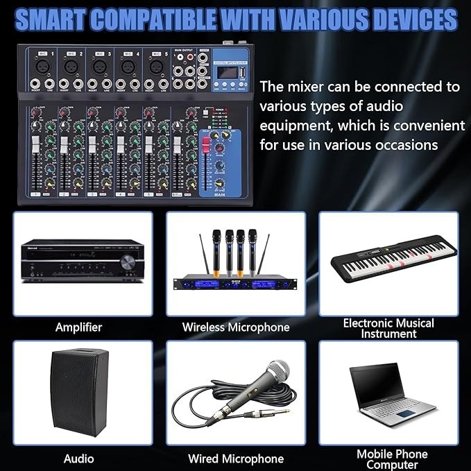 camaras y audio - Mezcladora de sonido audio de 7 canales - U2 1