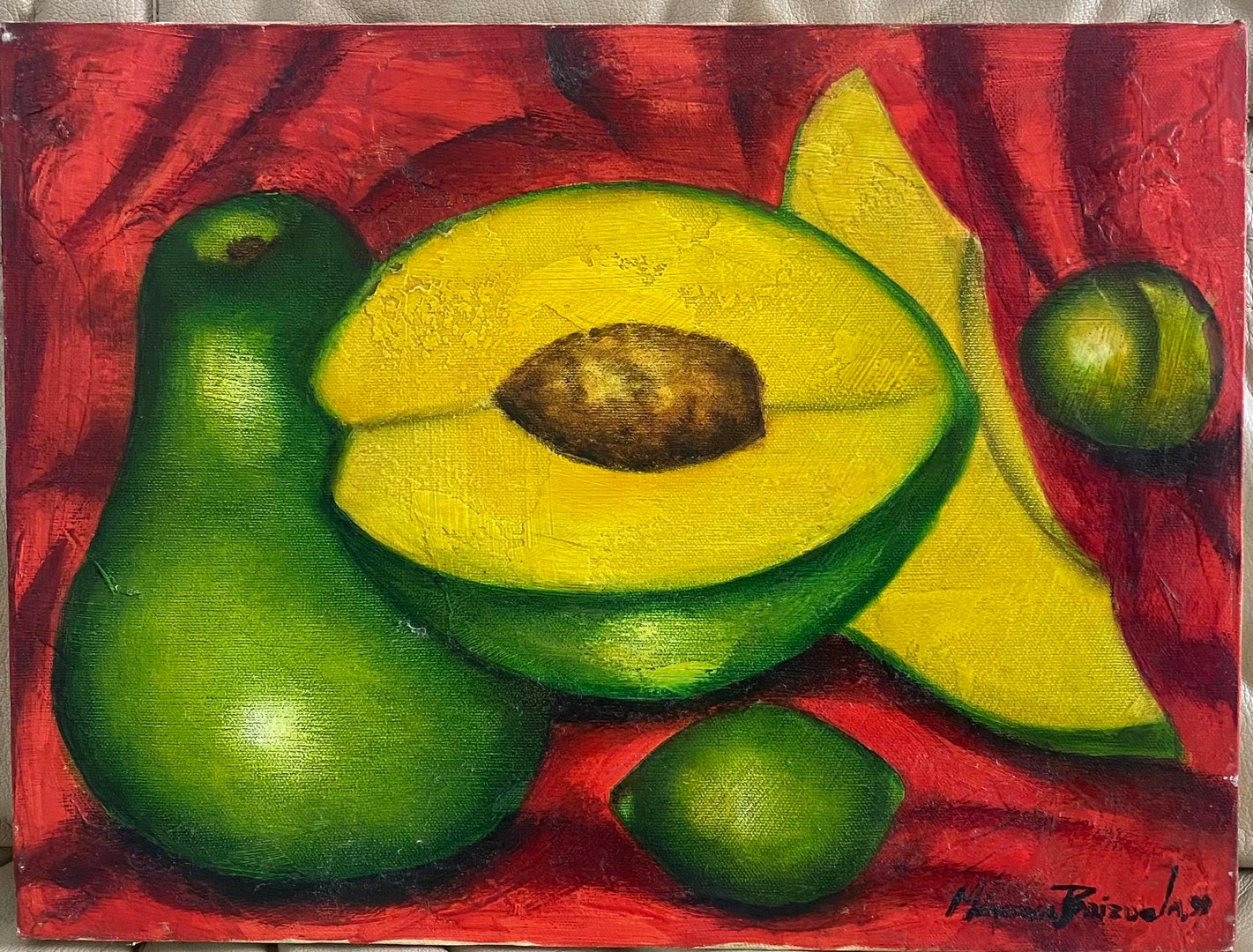 arte y antigüedades - Cuadro al Óleo de Minervas Brizuela. Autentico. Tengo varios cuadros de ella.