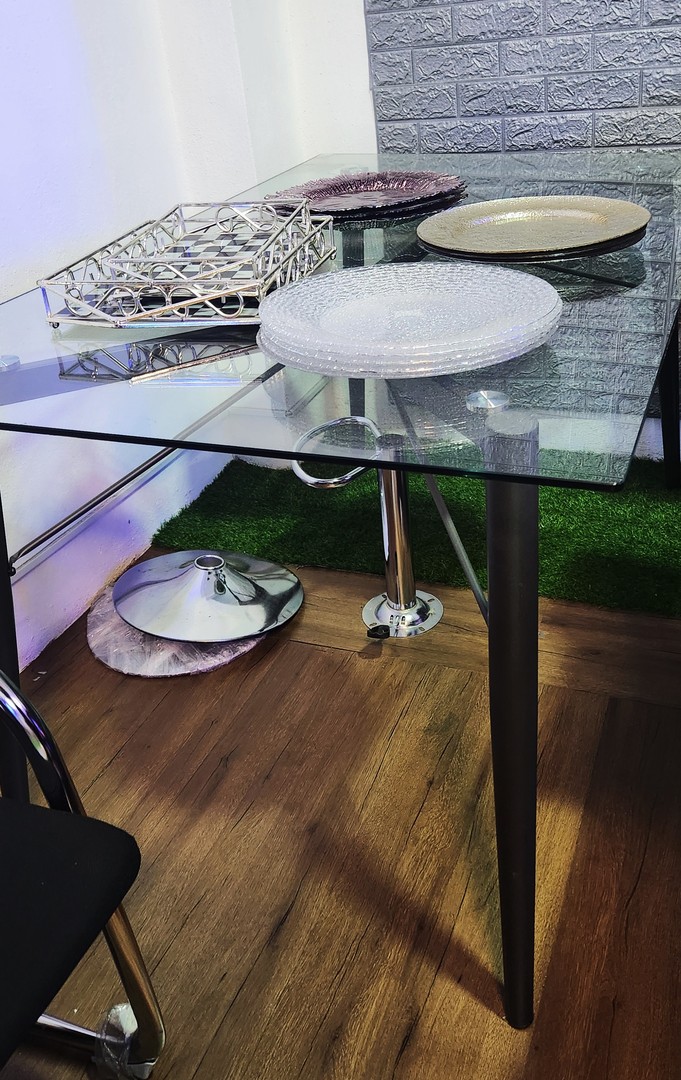 muebles y colchones - Mesa nórdica de cristal, mesa, mesa nórdica. 1