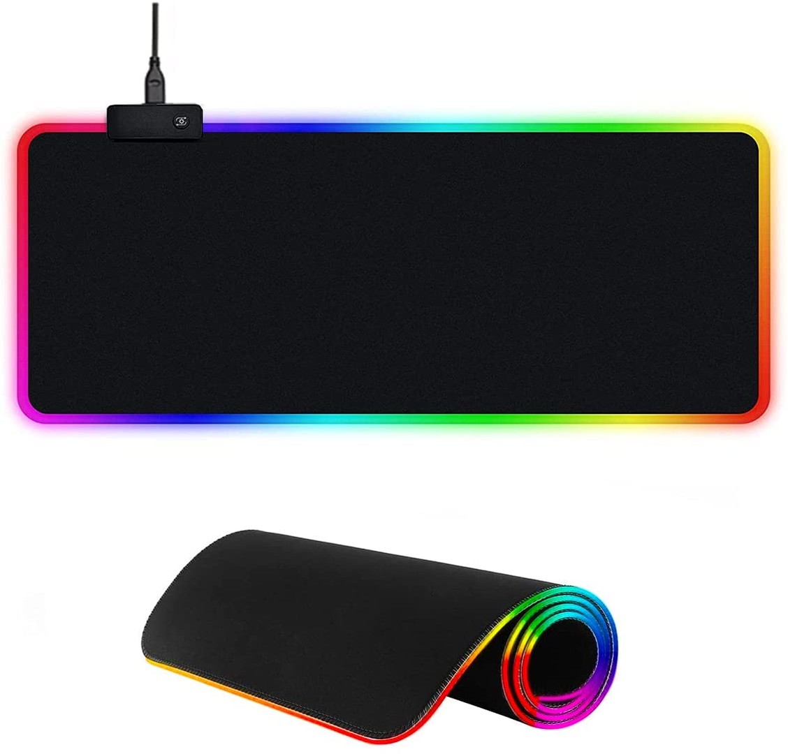 accesorios para electronica - Mousepad Gaming RGB de escritorio para Teclado y Ratón, Goma Impermeable con Bas 1