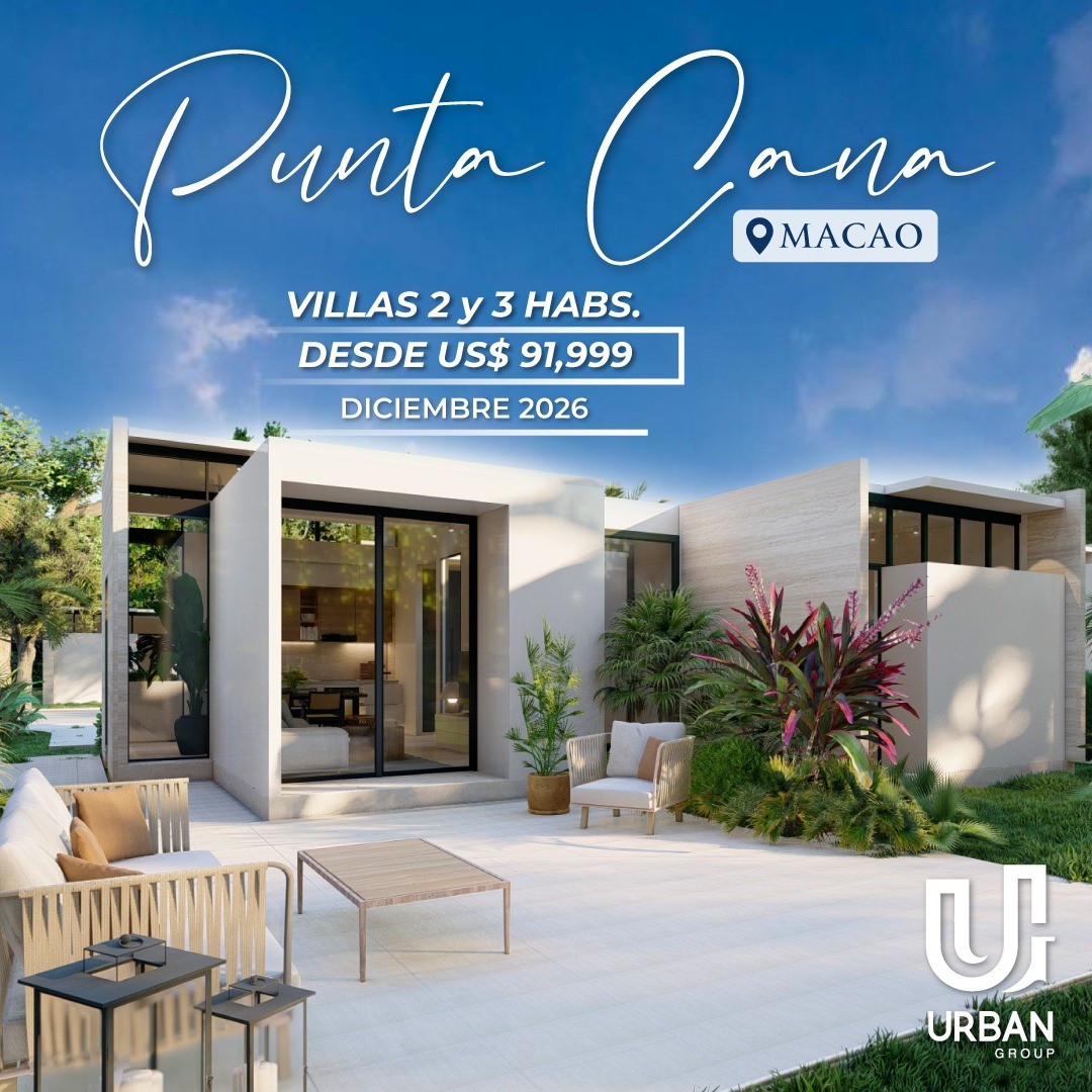 casas vacacionales y villas - Villas con Club a Pasos de Playa Macao en Punta Cana desde US$91,999