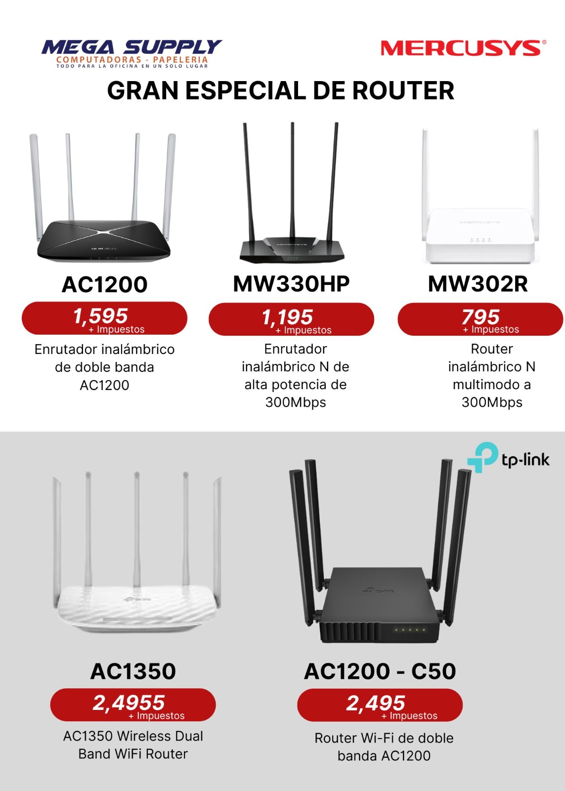 otros electronicos - VARIEDAD DE ROUSTER TP-LINK  Y MERCUCYS  0