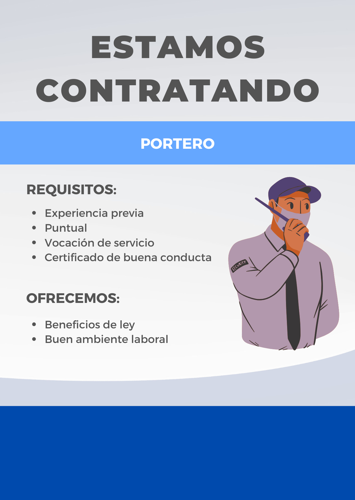 empleos disponibles - Portero Residencial