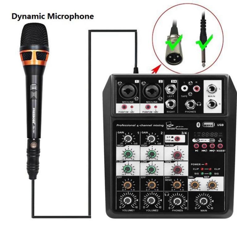 camaras y audio - MEZCLADOR DE AUDIO DE 4 CANALES MIXER USB PORTATIL 6