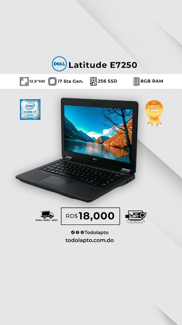 computadoras y laptops - LAPTOP DELL 7250 I7  0