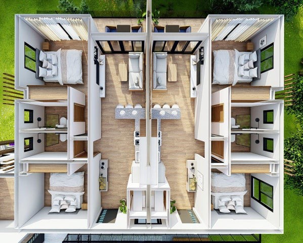 apartamentos - Proyecto en venta Punta Cana #24-446 dos dormitorios, áreas sociales 6