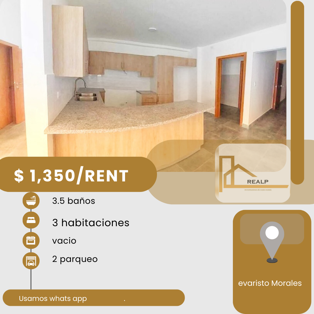 apartamentos - hermoso apartamento en zona Evaristo Morales céntrico 