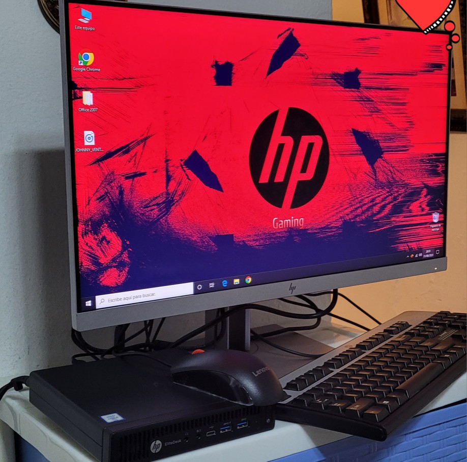 computadoras y laptops - Combo Monitor ips 24 Pulg Cpu hp Core i5 6ta Gen Ram 8gb Disco SSD Solido Comple