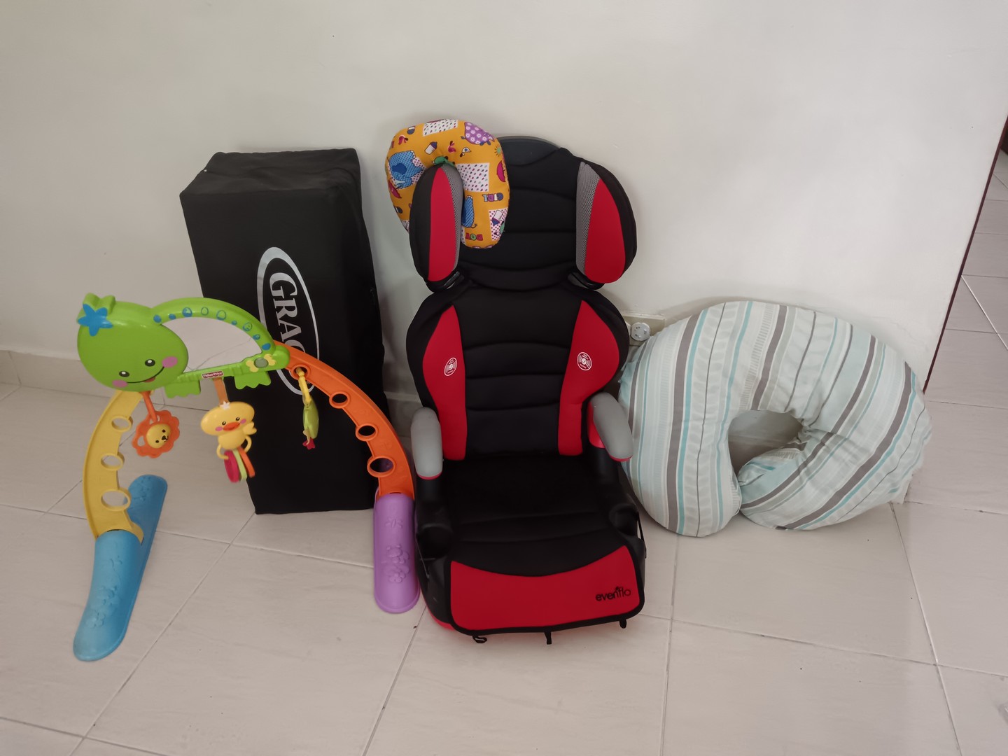 coches y sillas - Coral graco, silla para carro, almohadas y juego 7