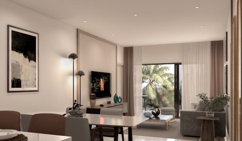 apartamentos - Proyecto en venta Punta Cana #24-385 un dormitorio, 1.5 baños, áreas sociales.
 3