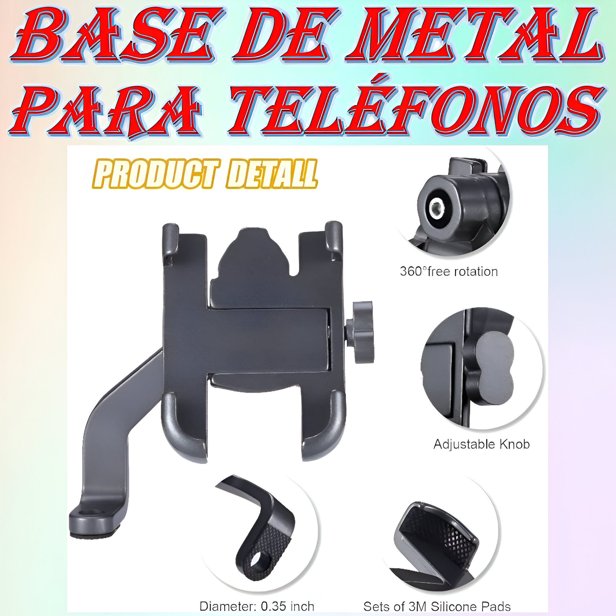 accesorios para vehiculos - 🎀 SOPORTE PARA CELULAR PARA MOTO | SOPORTE DE METAL PARA CELULAR PARA MOTO |  4