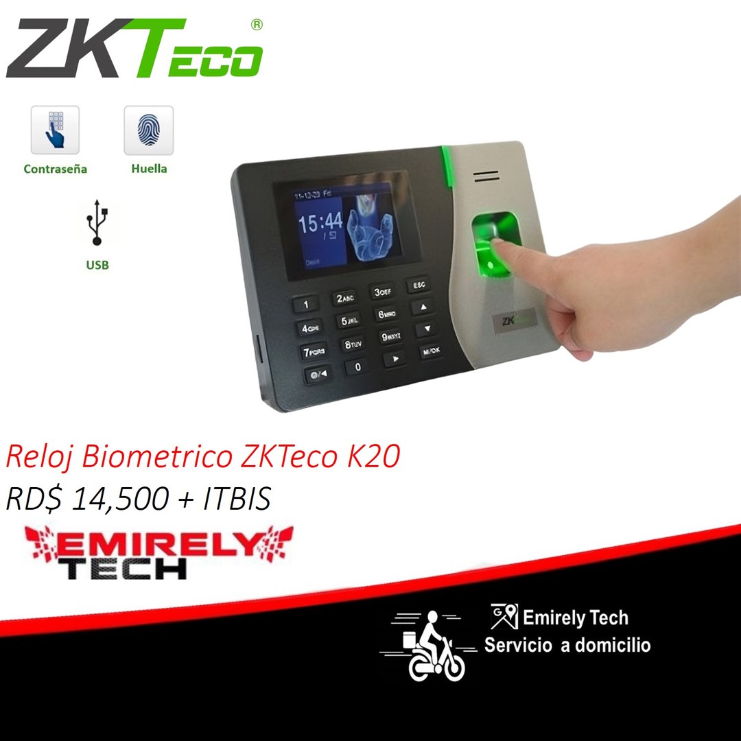 otros electronicos - Reloj Biometrico Ponchador De Asistencia ZKTeco reloj digital de huellas. 0