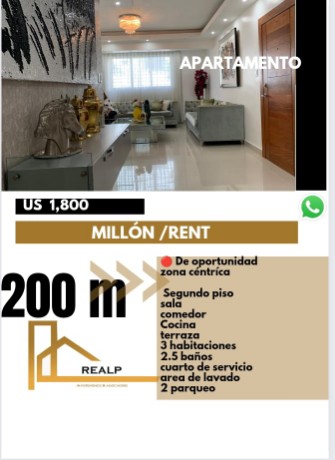 apartamentos - Apartamento en el millón amoblado