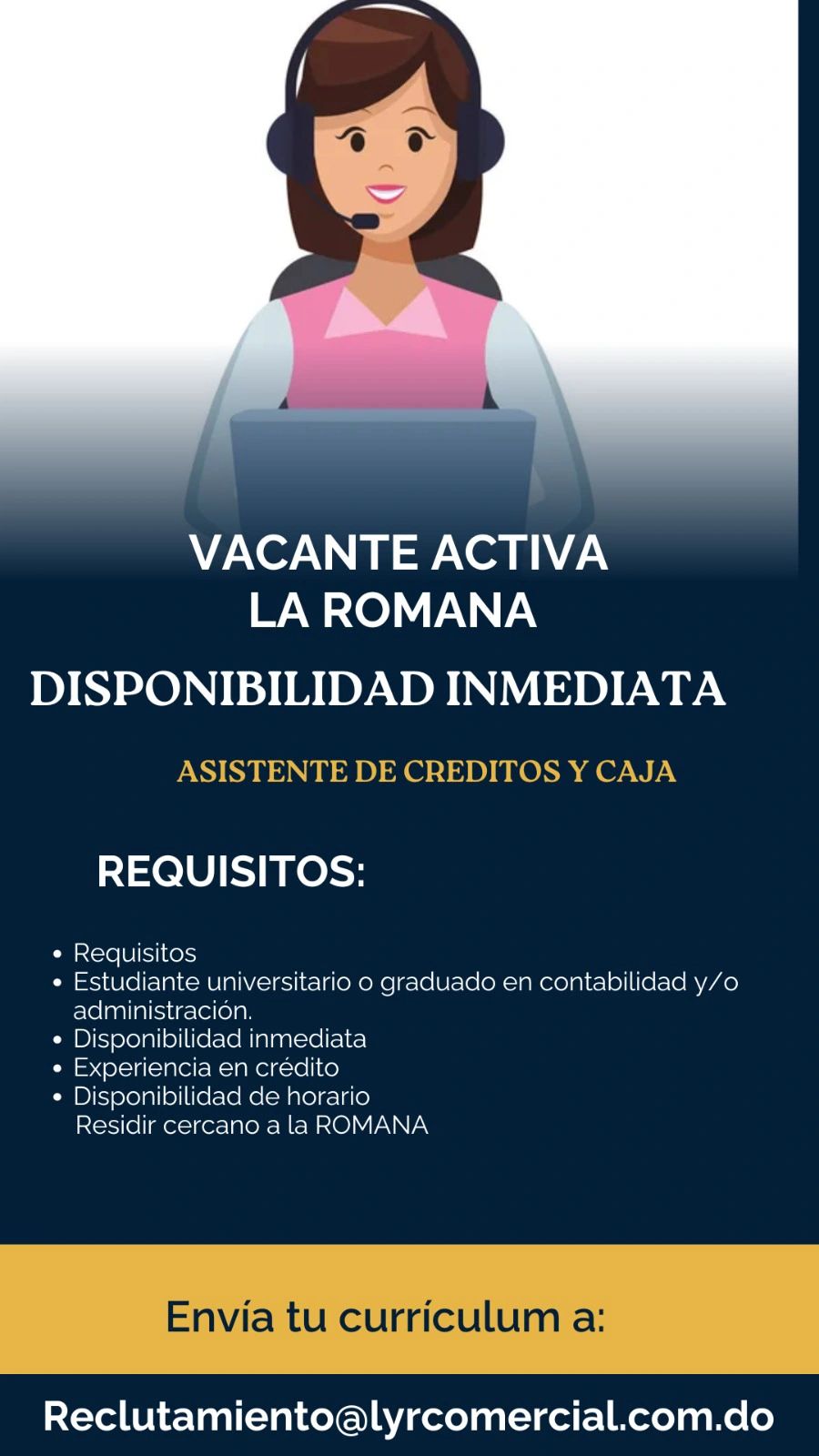 empleos disponibles - Asistente de Creditos y Caja 0