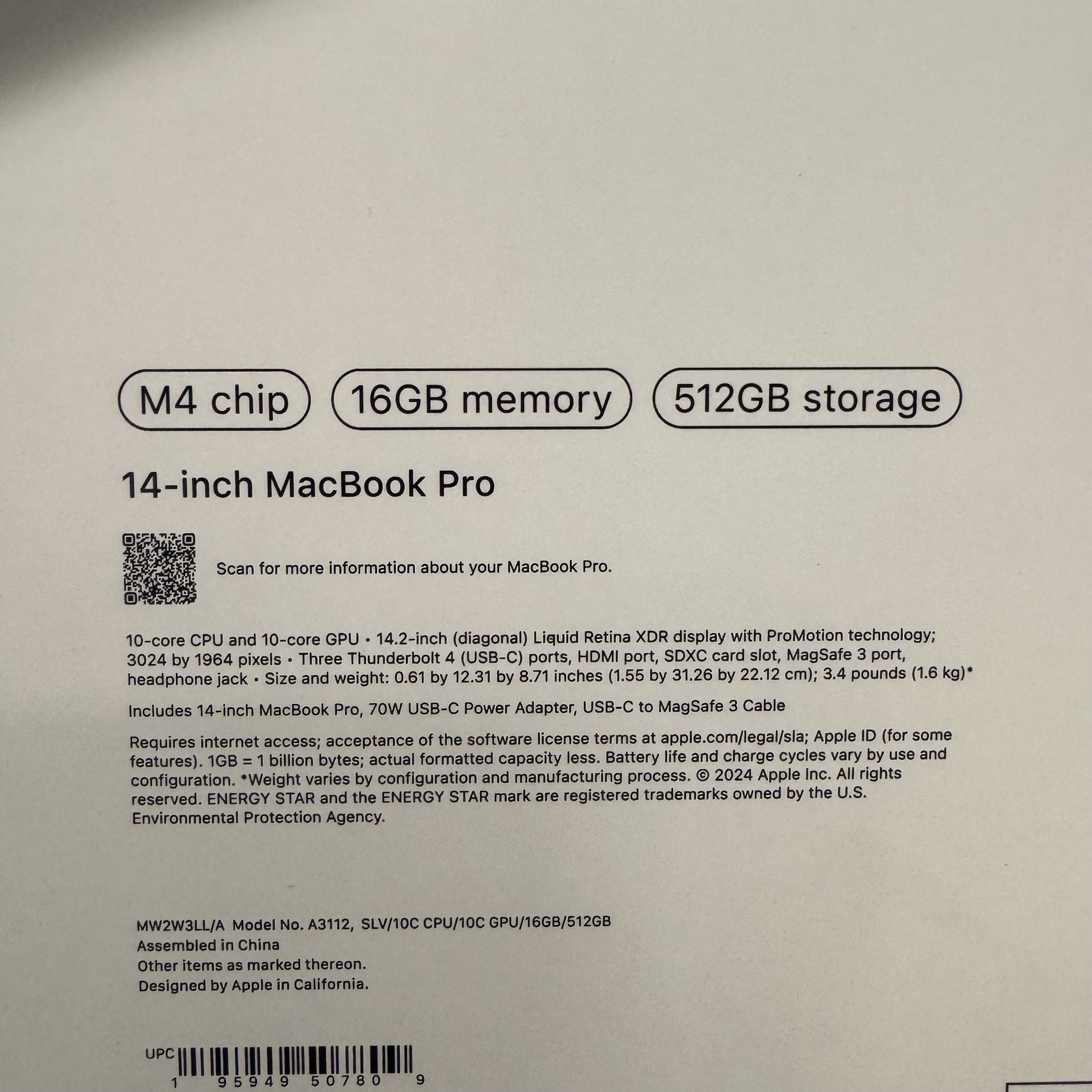 computadoras y laptops - MacBook Pro 14” 16GB/512GB Chip M4  1