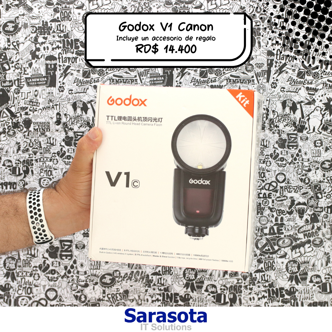 camaras y audio - Godox V1 para Canon (Incluye gelatinas)