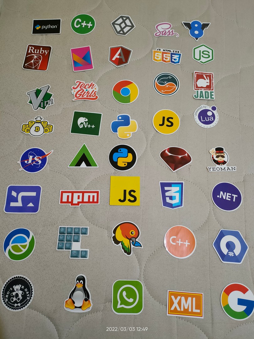 hobby y coleccion - Pack de 70 Stickers o pegatinas de lenguaje de programación.