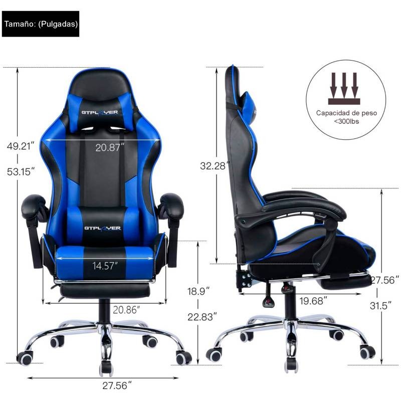 muebles y colchones - SILLA GAMER REPOSA PIE M2 4