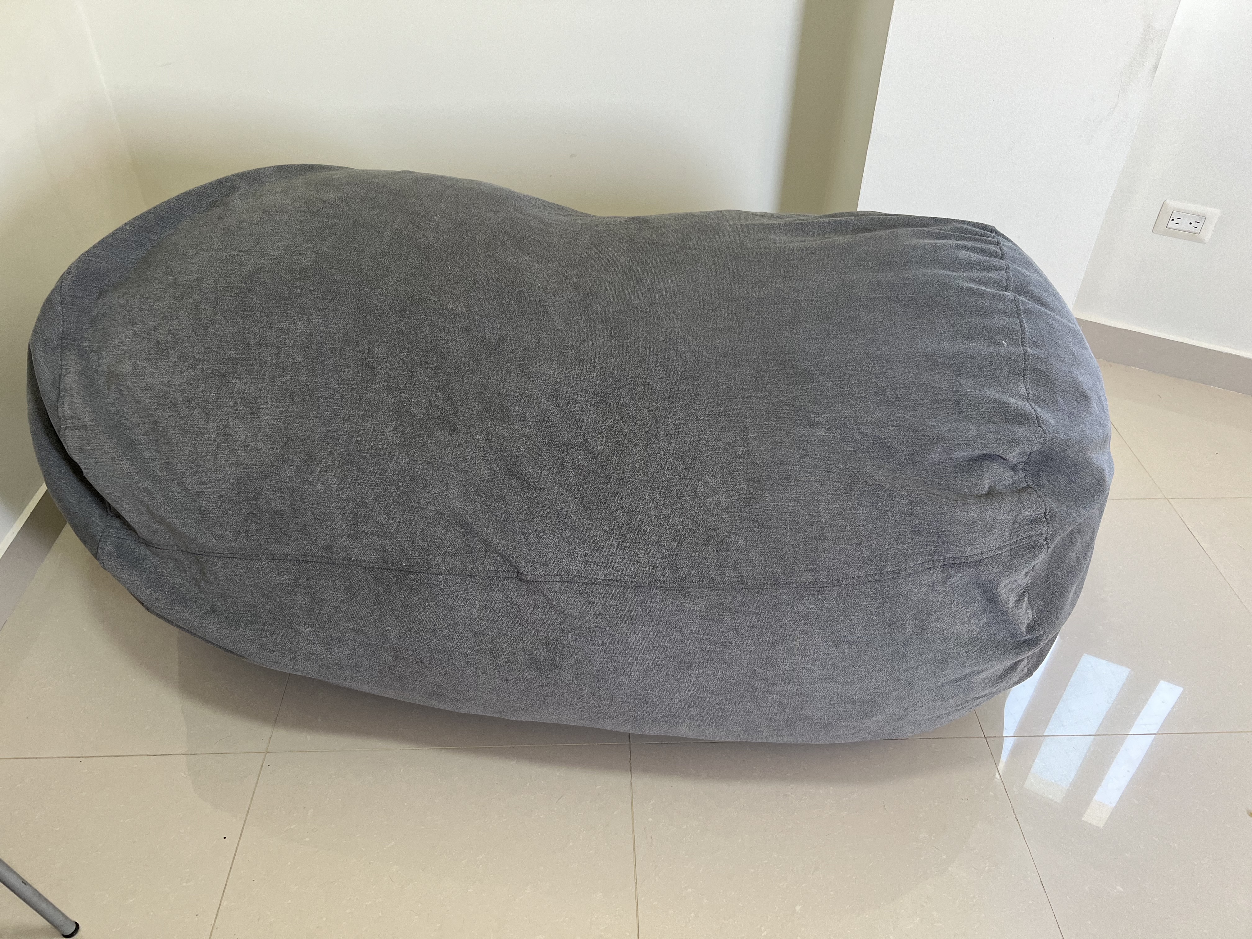 muebles y colchones - Puff colcha gris para 2-3 personas